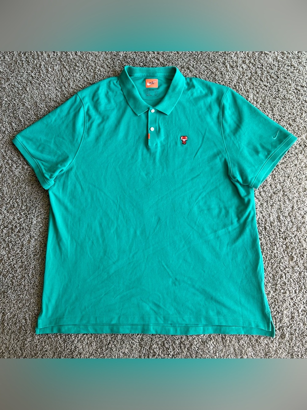 The Nike Polo Mens 2XL Neptune Green Golf Shirt Tiger Woods "Frank" Masters Tour